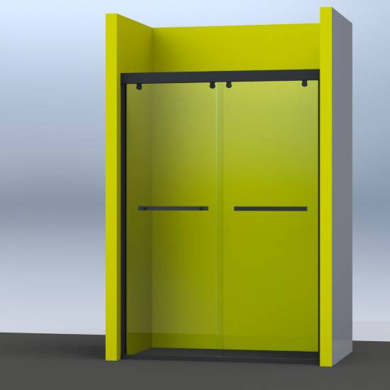 Picture of Large Track Hanging Sliding Shower Screen, Double Roller, Stainless Steel Profile