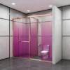 Picture of Narrow Frame Stainless Steel Sliding Shower Screen, Automotive Grade Toughened Glass