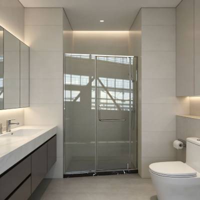 Full Stainless Steel Precision Cast Fittings, Durable Pivot Door Bathroom Shower Screen