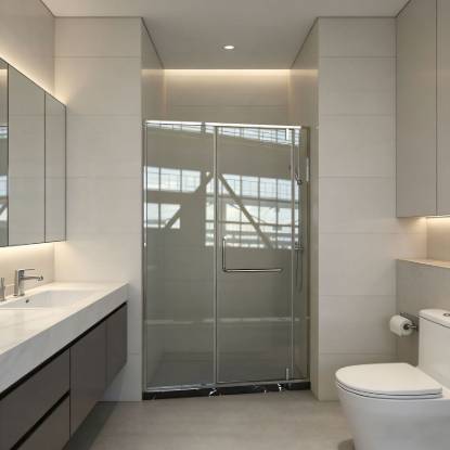 Picture of Full Stainless Steel Precision Cast Fittings, Durable Pivot Door Bathroom Shower Screen