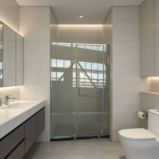 Picture of Full Stainless Steel Precision Cast Fittings, Durable Pivot Door Bathroom Shower Screen