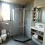 Picture of Gloss Black Stainless Steel Pivot Hinge Neo-Angle Shower Enclosure, Toughened Glass