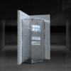 Picture of Gloss Black Stainless Steel Pivot Hinge Neo-Angle Shower Enclosure, Toughened Glass