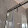 Picture of Gloss Black Stainless Steel Pivot Hinge Neo-Angle Shower Enclosure, Toughened Glass