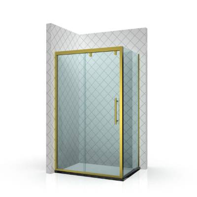 Stainless Steel Shower Enclosure Hardware Kit, Toughened Glass with Safety Film