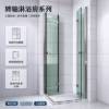 Picture of Square Folding Pivot Door Shower Enclosure, Toughened Glass, for Guesthouses and Hotels