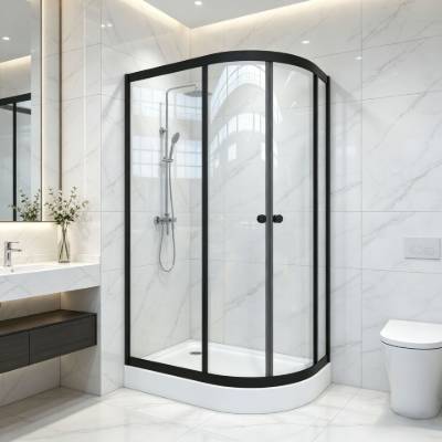 Custom Quadrant Shower Enclosure Profile and Hardware Kit, Deep Processing