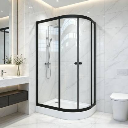 Picture of Custom Quadrant Shower Enclosure Profile and Hardware Kit, Deep Processing