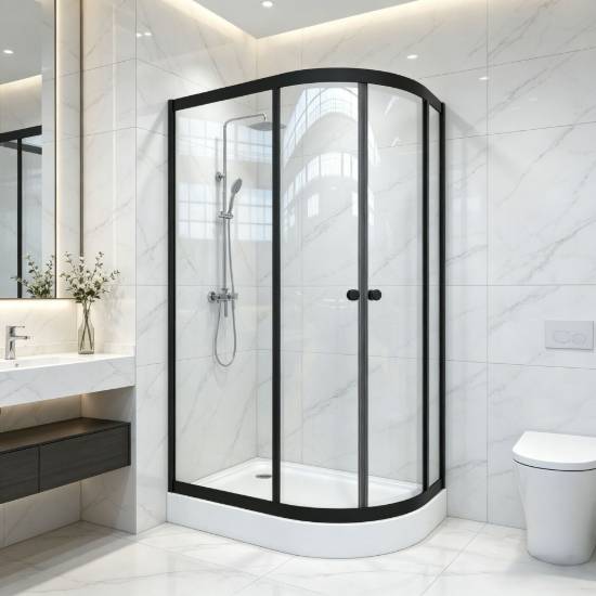 Picture of Custom Quadrant Shower Enclosure Profile and Hardware Kit, Deep Processing