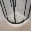 Picture of Custom Black Quadrant Shower Enclosure, Optional Standard Base, Stainless Steel Hardware
