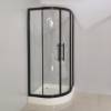 Picture of Custom Black Quadrant Shower Enclosure, Optional Standard Base, Stainless Steel Hardware