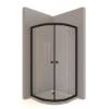 Picture of Matte Black Curved Shower Enclosure, Optional Shower Tray, Stainless Steel Fittings