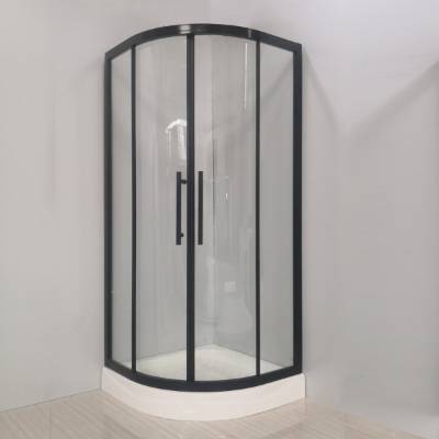 Custom Quadrant Shower Enclosure, Black Aluminium Frame, Toughened Glass with Safety Film