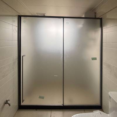 Custom Mirror Finish Stainless Steel Inline Sliding Shower Screen, 8mm Toughened Glass