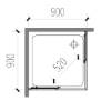 Picture of No Top Track Shower Door for Tall Users, Toughened Glass, Minimalist Square Sliding