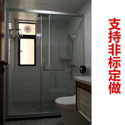 Custom Sliding Shower Screen, 4+4 Laminated Art Glass, Double Roller, Self-Cleaning