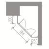Picture of Double Door Inward Opening Pivot Folding Shower Screen, Spacious Entry, Waterproof