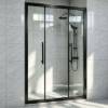 Picture of NP202 Shower Screen Hardware, Matte Aluminium Frame, Quiet Rollers, F-Shape Handle