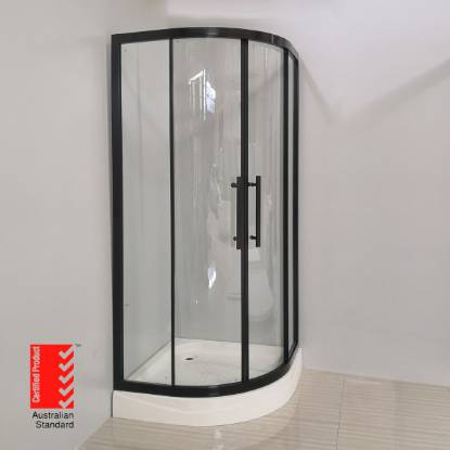 Picture of Quadrant Shower Enclosure, Anodised Aluminium Frame, Spring Rollers, Australian Standard Glass