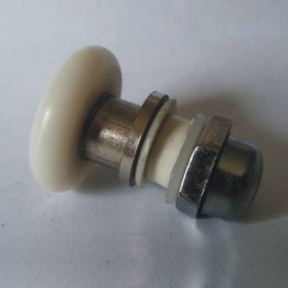 Picture of Old Style Shower Door Roller, Brass Axle Eccentric, Glass Hole 12, Wheel 22, 6-8mm