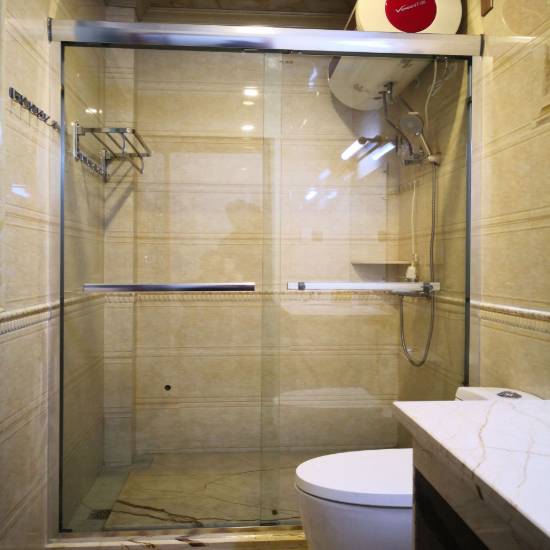 Picture of Double Sliding Shower Enclosure, 8mm Toughened Glass, Ultra Quiet Rollers, Thick Aluminium