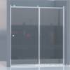 Picture of Custom Large Brass Roller Sliding Shower Screen, Toughened Glass, Supply and Install