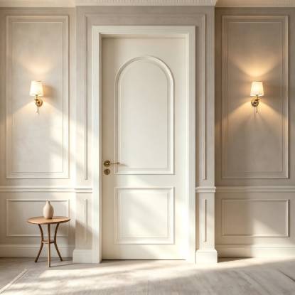 Picture of French Style Lacquered Solid Wood Interior Door Set for Bedrooms