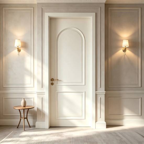Picture of French Style Lacquered Solid Wood Interior Door Set for Bedrooms