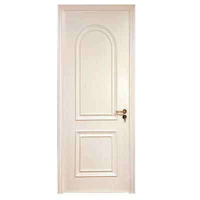 White Lacquered Solid Wood Composite Interior Bedroom Door, French Style Single Hinged Door