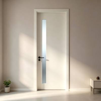 Composite Lacquered Interior Door, French Cream Vintage Style, Eco-Friendly, Quiet