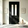 Picture of Multi-Layer Lacquered Solid Wood Interior Door, Black French Vintage Style Bedroom Door