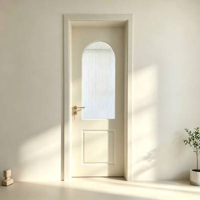 Composite Lacquered Interior Timber Door, French Cream Vintage Style Bedroom Door