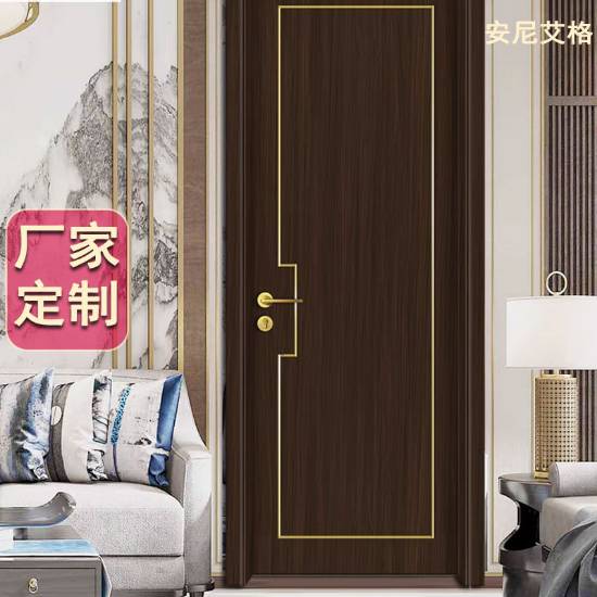 Picture of Bedroom Interior Door, MDF Lacquered Swing Door, New Chinese Style, Quiet Single Door