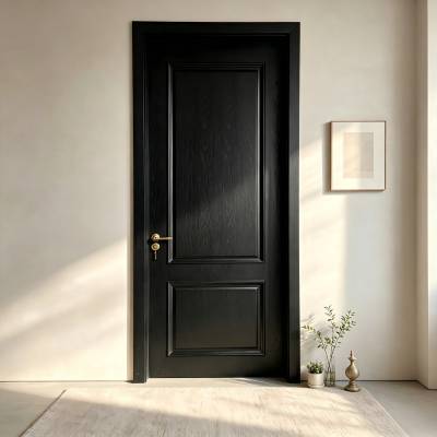 Open-Pore Lacquer Solid Timber Interior Bedroom Door, Light Luxury Chinese Style