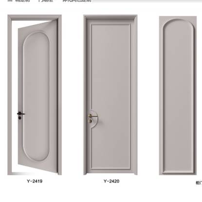 Picture of Lacquered Engineered Timber Bedroom Door with Frame, Single Swing Interior Door, Soundproof