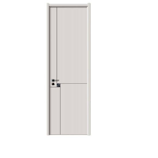 Picture of White Interior Engineered Timber Swing Door, Paint-Free Carbon Crystal, Unequal Double Leaf