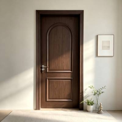 Colour Matched Lacquered Solid Wood Interior Door Set, Hinged, Song Dynasty Aesthetic Style