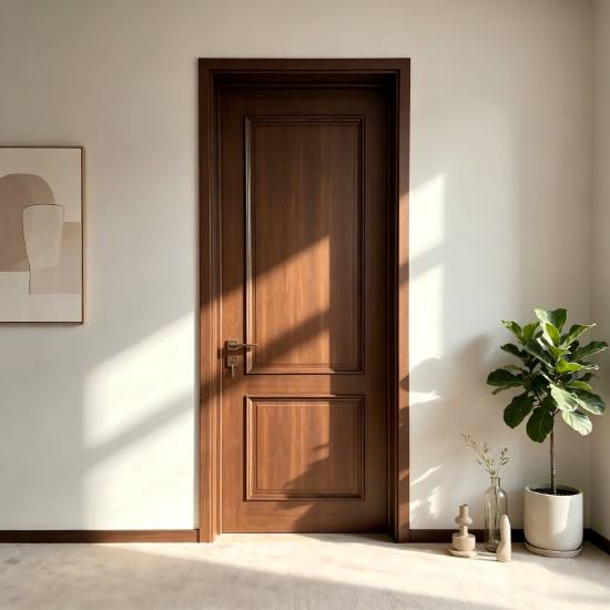 Picture of Bedroom Timber Door with Installation, Interior Solid Timber Lacquered Swing Door, Luxury Chinese Style