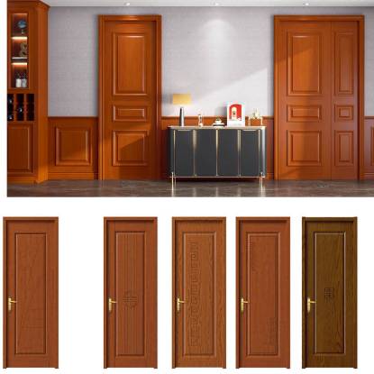 Picture of Customisable Solid Timber Door, Pure Timber Bedroom Door, New Chinese Style, Single Swing Entry Door