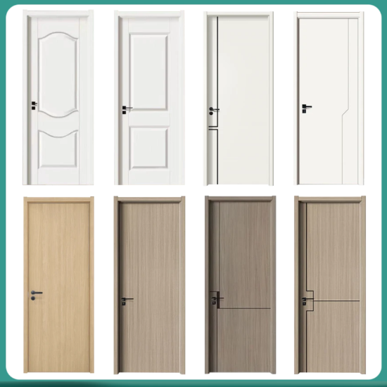 Picture of Customisable Solid Timber Door Set, Bedroom Door, Eco Single Swing Door, Engineered Timber Interior Door, Natural Colour