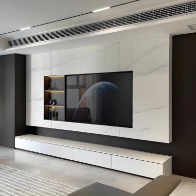 Minimalist Stainless Steel TV Wall Niche, Recessed Metal Wall Cabinet and Feature Wall Divider