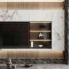 Picture of Minimalist Stainless Steel TV Wall Niche, Recessed Metal Wall Cabinet and Feature Wall Divider
