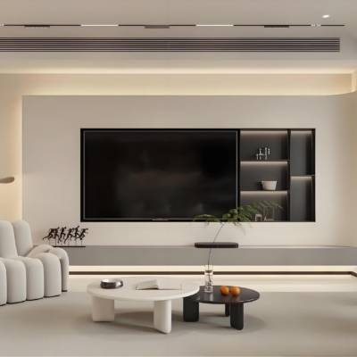 Seamless Stainless Steel Wall Niche for Living Room TV Feature Wall, Recessed Metal Shelving Frame