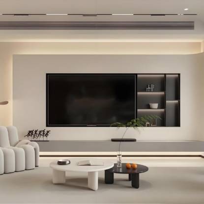 Picture of Seamless Stainless Steel Wall Niche for Living Room TV Feature Wall, Recessed Metal Shelving Frame