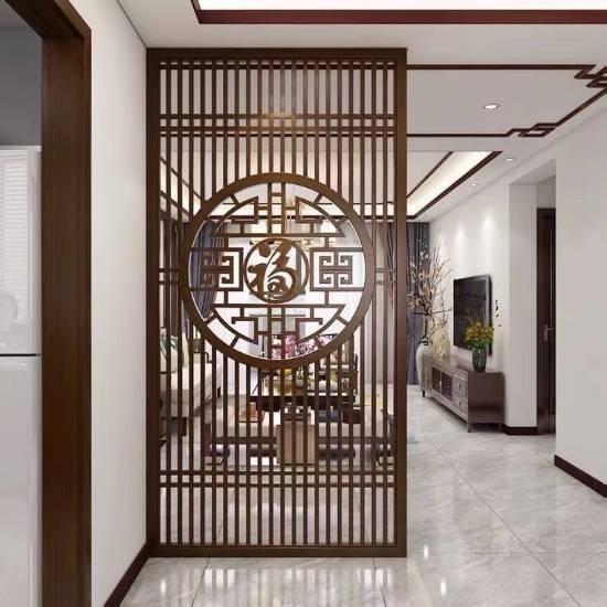 Picture of Wrought Iron Room Divider Screen, New Chinese Style Grille for Living Room, Dining Room and Entryway