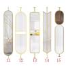 Picture of Reeded Glass Partition Screen with Stainless Steel and Iron Frame, Modern Entry Divider