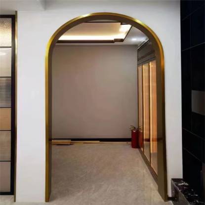 Picture of Stainless Steel U-Shape Door Frame Trim, Rounded Edge Decorative Strip for Hotel Interiors