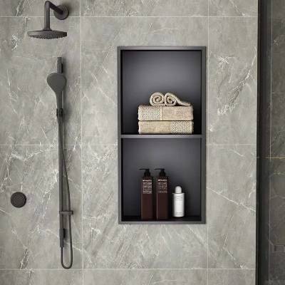 Custom Stainless Steel Recessed Niche Cabinet for Bathroom, Steel Plate Wall Niche
