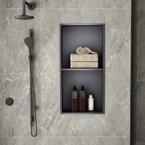 Picture of Custom Stainless Steel Recessed Niche Cabinet for Bathroom, Steel Plate Wall Niche