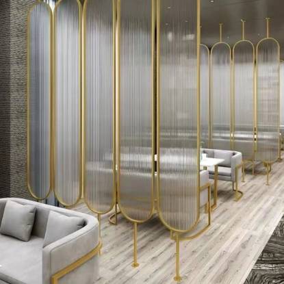 Picture of Stainless Steel and Art Glass Crystal Screen Partition for Home Renovation